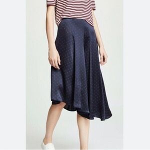 Vince 100% Silk Leaf Foulard Visit Asymmetric Silk Skirt M